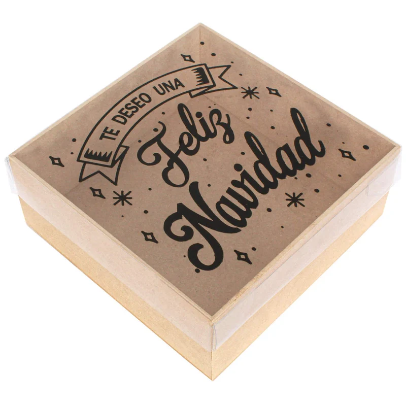 Art.7873 Caja Deseo Feliz Navidad 7x17x17cm 1pz