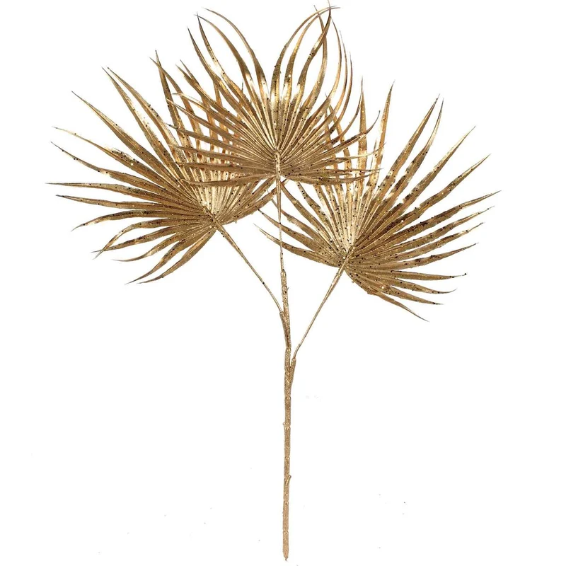 Art.1600 Vara De Follaje Palma Metalizada 55cm 1pz