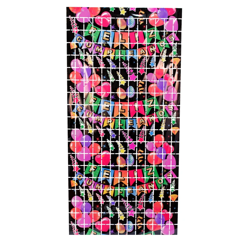Art.11153 Cortina Cuadros Feliz Cumpleaños Impresa 2x1m 1pz
