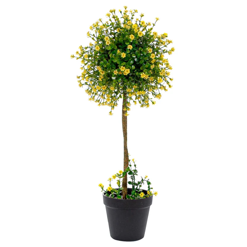 Art.1407 Centro De Mesa Topiario Con Flor 55cm 1pz