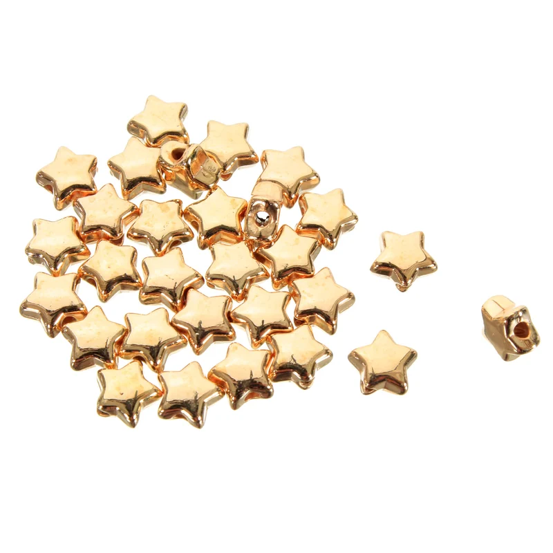 Art.1329 Estrella Plástica Metalizada 6x3.5mm 100pz