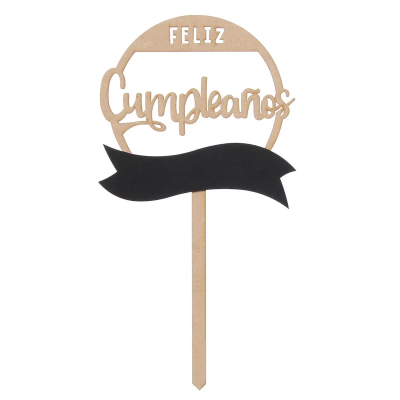 Art.10108 Pick Feliz Cumpleaños Pizarrón 26x14cm 1pz