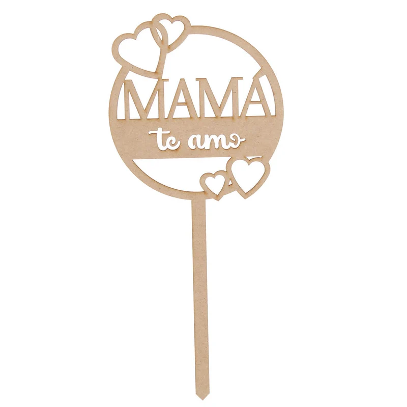 Art.10095 Pick Círculo Mamá Te Amo 27x12cm 1pz