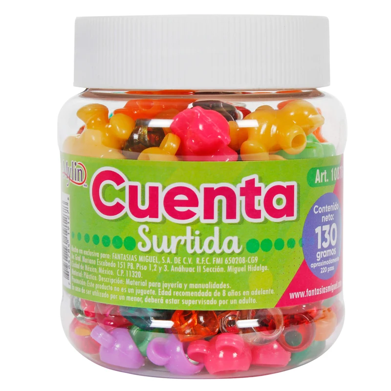 Art.10878 Bote De Cuentas Surtidas 130g 1pz