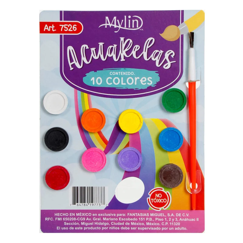 Art.7526 Acuarelas 10 Colores 1pz