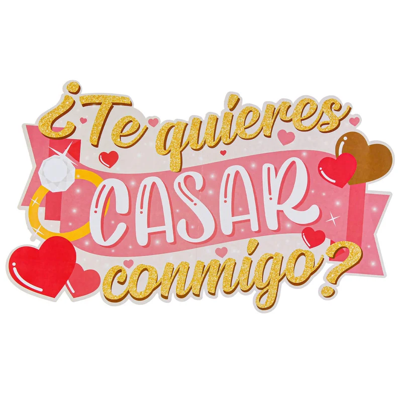 Art.10709 Letrero ¿Te Quieres Casar Conmigo? 36x68cm 1pz