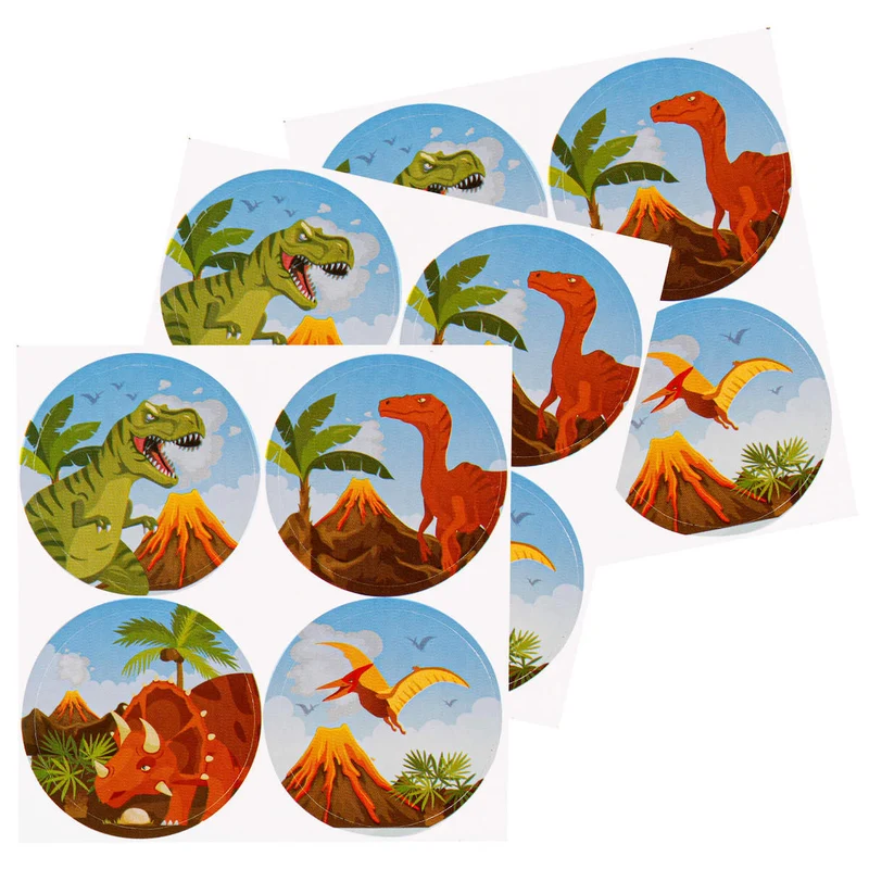 Art.10586 Calcomanía Círculo Dinos 4.5cm 12pz