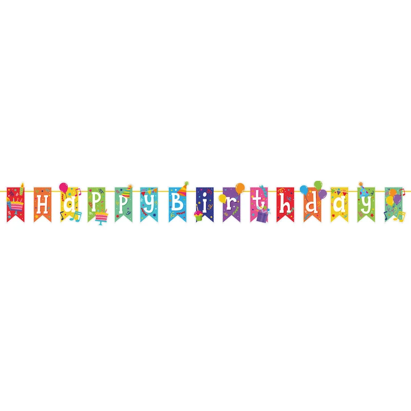 Art.10325 Banderín Happy Birthday 28x18cm 15pz