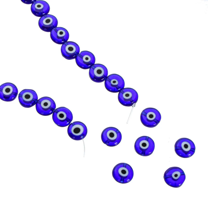 Art.2103 Cuentas Ojos Turcos 8mm Hilo 36cm (Aprox 36pz)