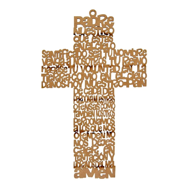 Art.8210 Cruz Mediana Padre Nuestro Calada 22.5x14cm 1pz