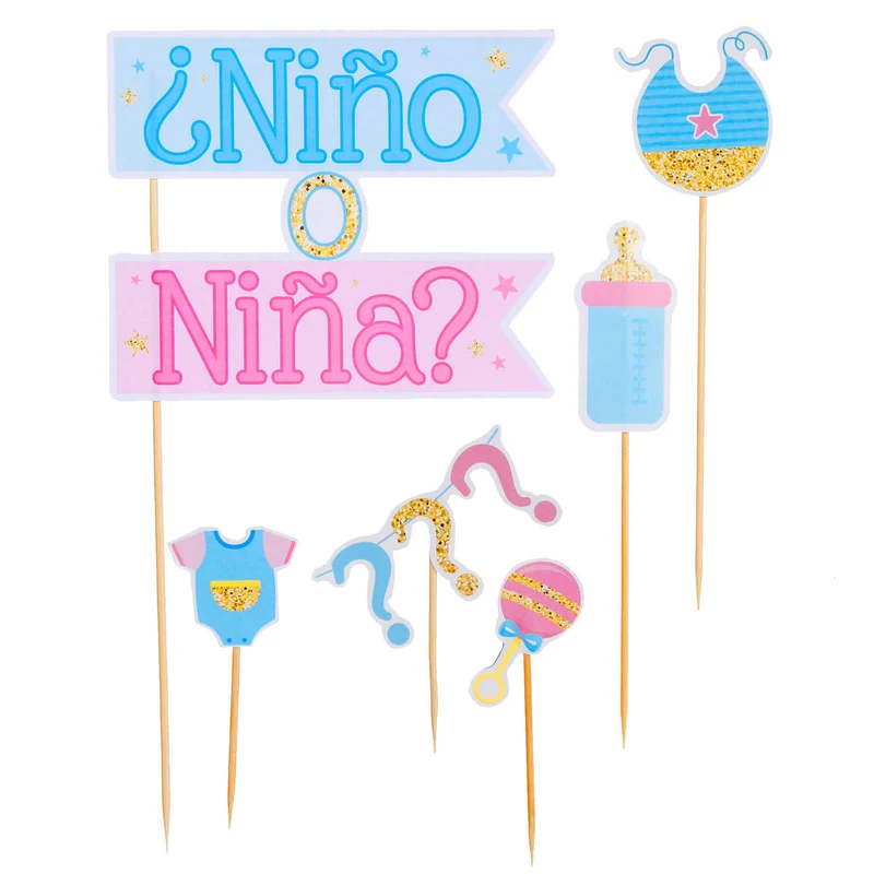 Art.11055 Adorno Pick Es Niño o Niña 6pz