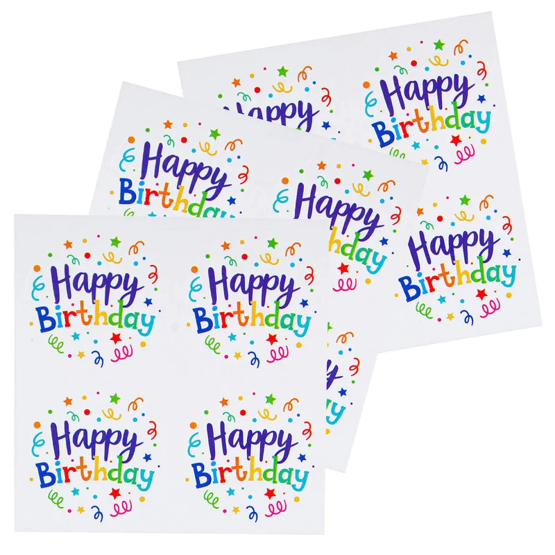 Art.11126 Calcomanía Happy Birthday 4.5cm 12pz