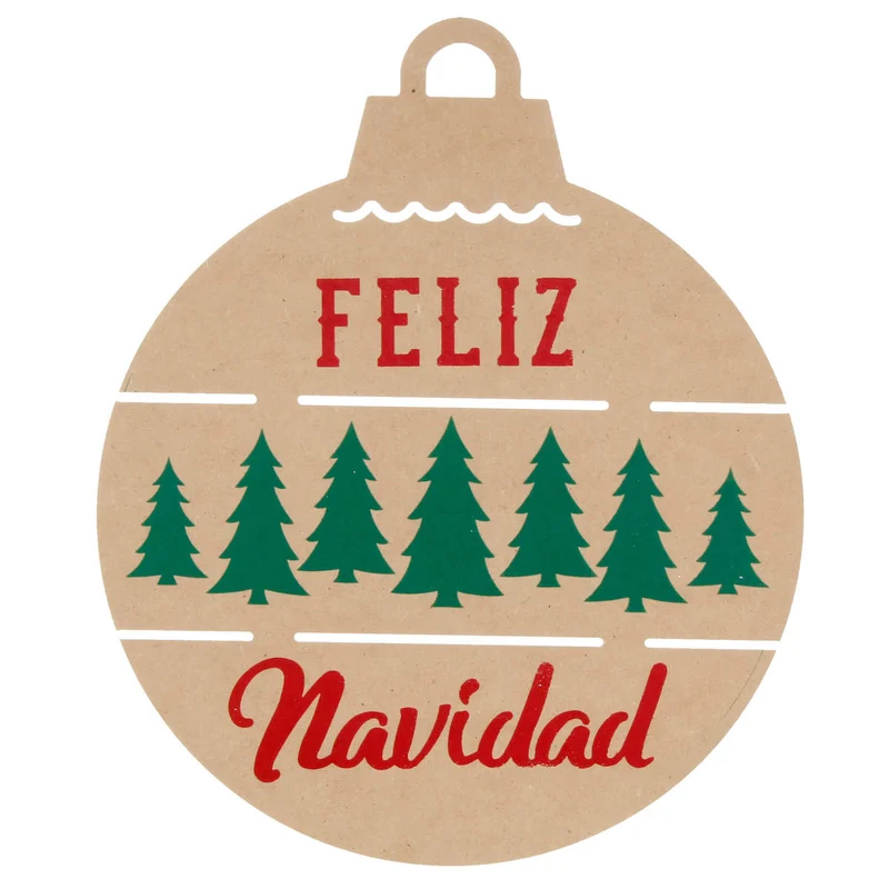 Art.10074 Esfera Feliz Navidad Estampada 25cm 1pz