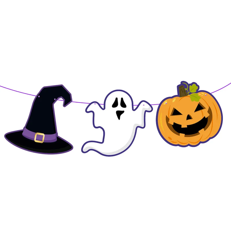 Art.11006 Banderines Halloween x12 17x17cm (Aprox3m) 1pz