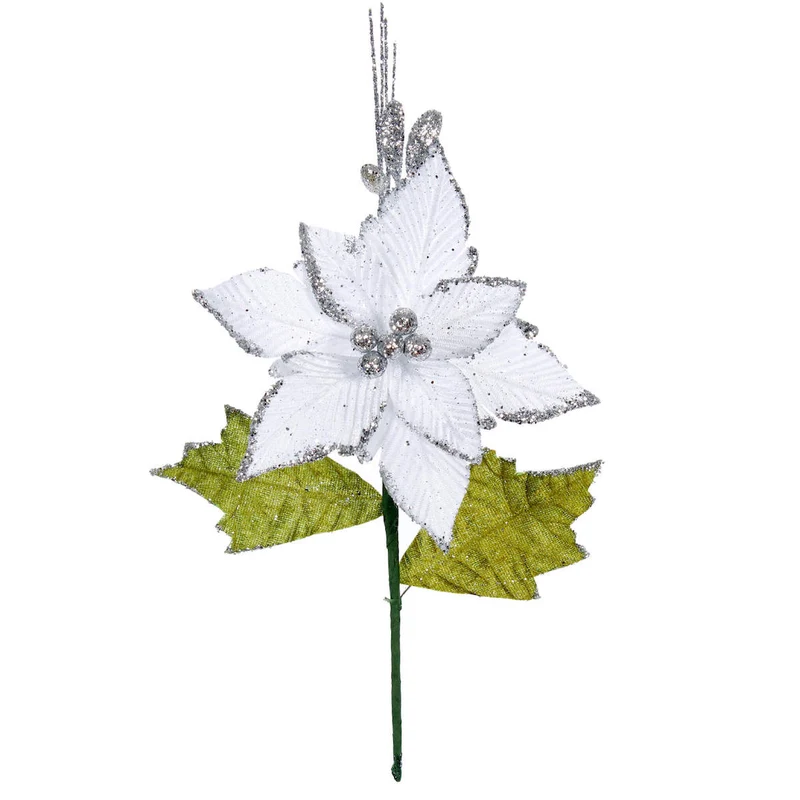 Art.9864 Flor De Nochebuena Grande Terciopelo 32cm 1pz