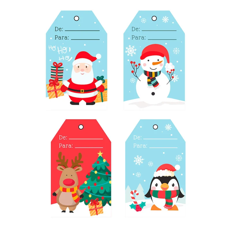 Art.10992 Tarjeta Navidad Personajes 6.5x4cm 20pz