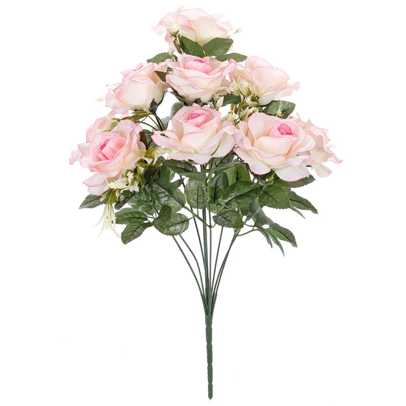 Art.10481 Ramo Rosas Con Follaje x9 43cm 1pz