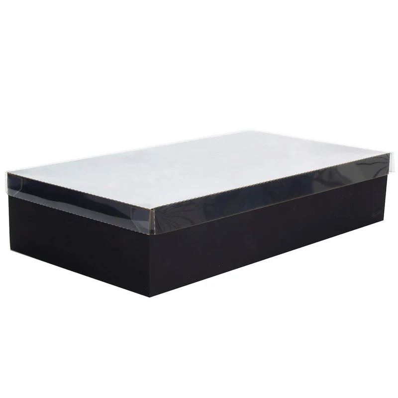 Art.10346 Caja Pintada Con Tapa Tranparente 10x45x25cm 1pz