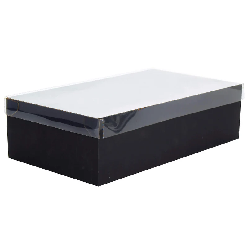 Art.10337 Caja Pintada Con Tapa Transparente 10x35x20cm 1pz