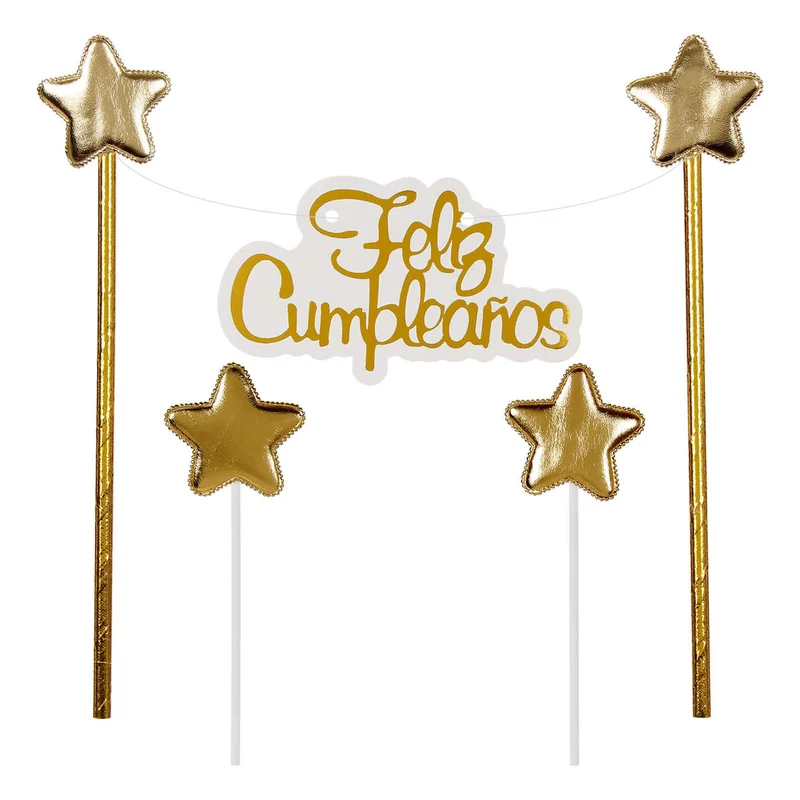 Art.303 Adorno Pastel Banderín Feliz Cumpleaños 3pz