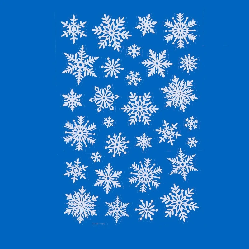 Art.7775 Calcomanía Copo De Nieve Diamantado 21x14cm 1 Planilla (aprox 30pz)