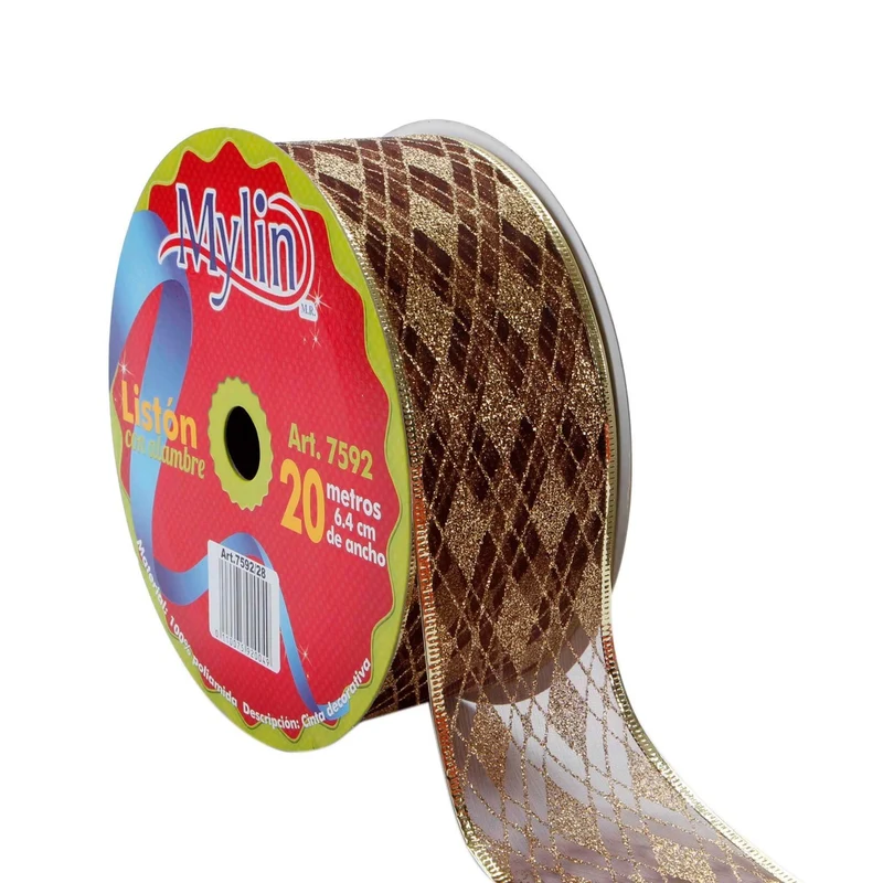 Art.7592 Listón Organza Rombos 6.4cm 20m