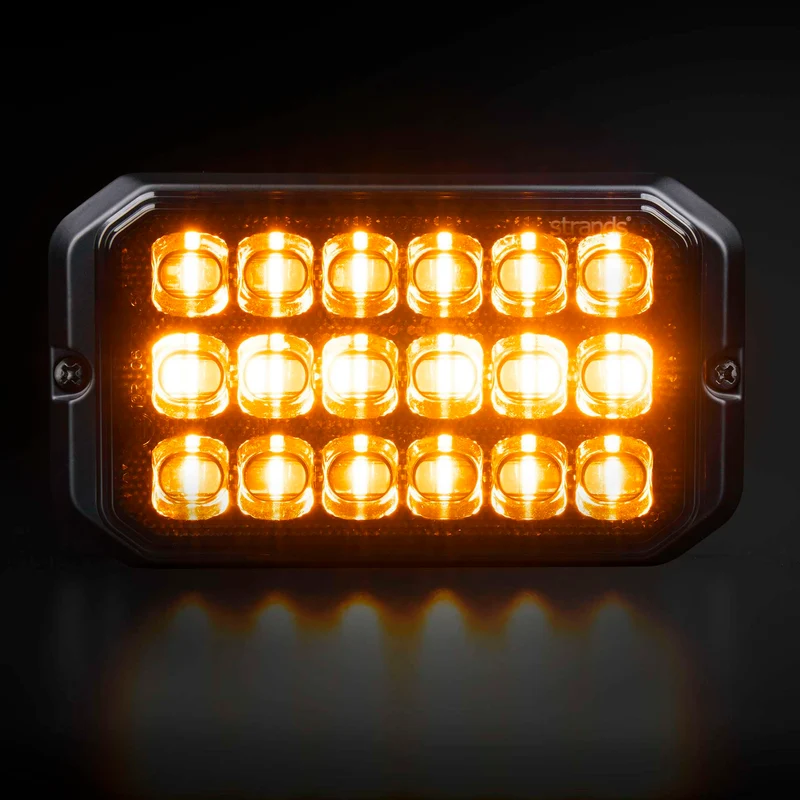 Luz estroboscópica doble Strands Dark Knight de 18 LED / Ámbar y blanca
