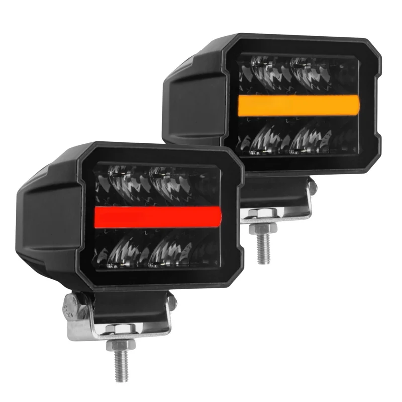 Luz de trabajo LED de aspecto oscuro con tira de luz de posición roja/ámbar