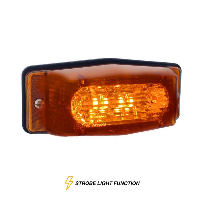 Lámpara LED de doble quemador con luz estroboscópica incorporada/lente ámbar