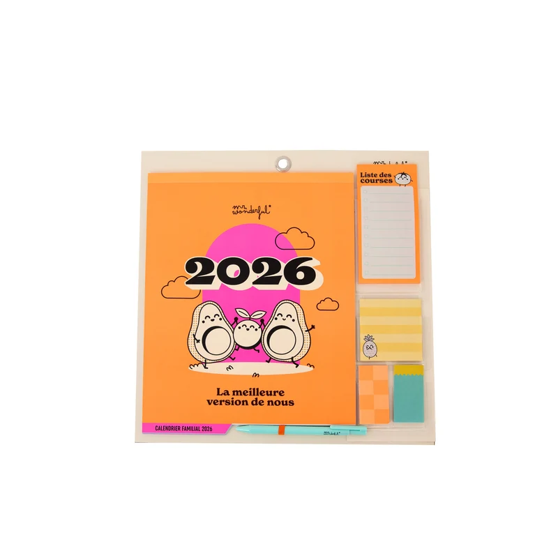 Calendrier mural magnétique familial 2026 - La meilleure version de nous