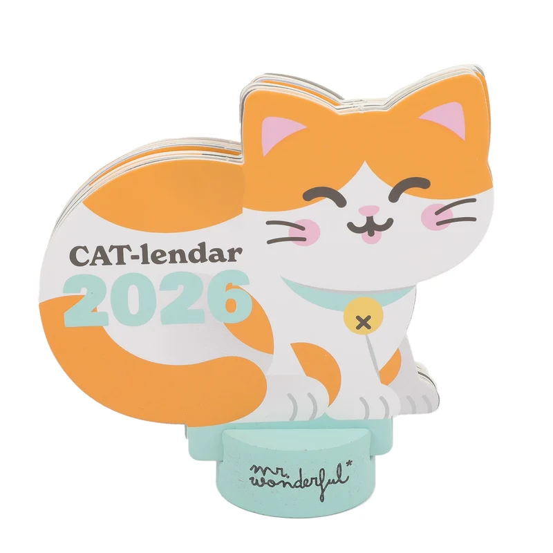 Calendario de sobremesa 2026 con peana - MEOW-lendar